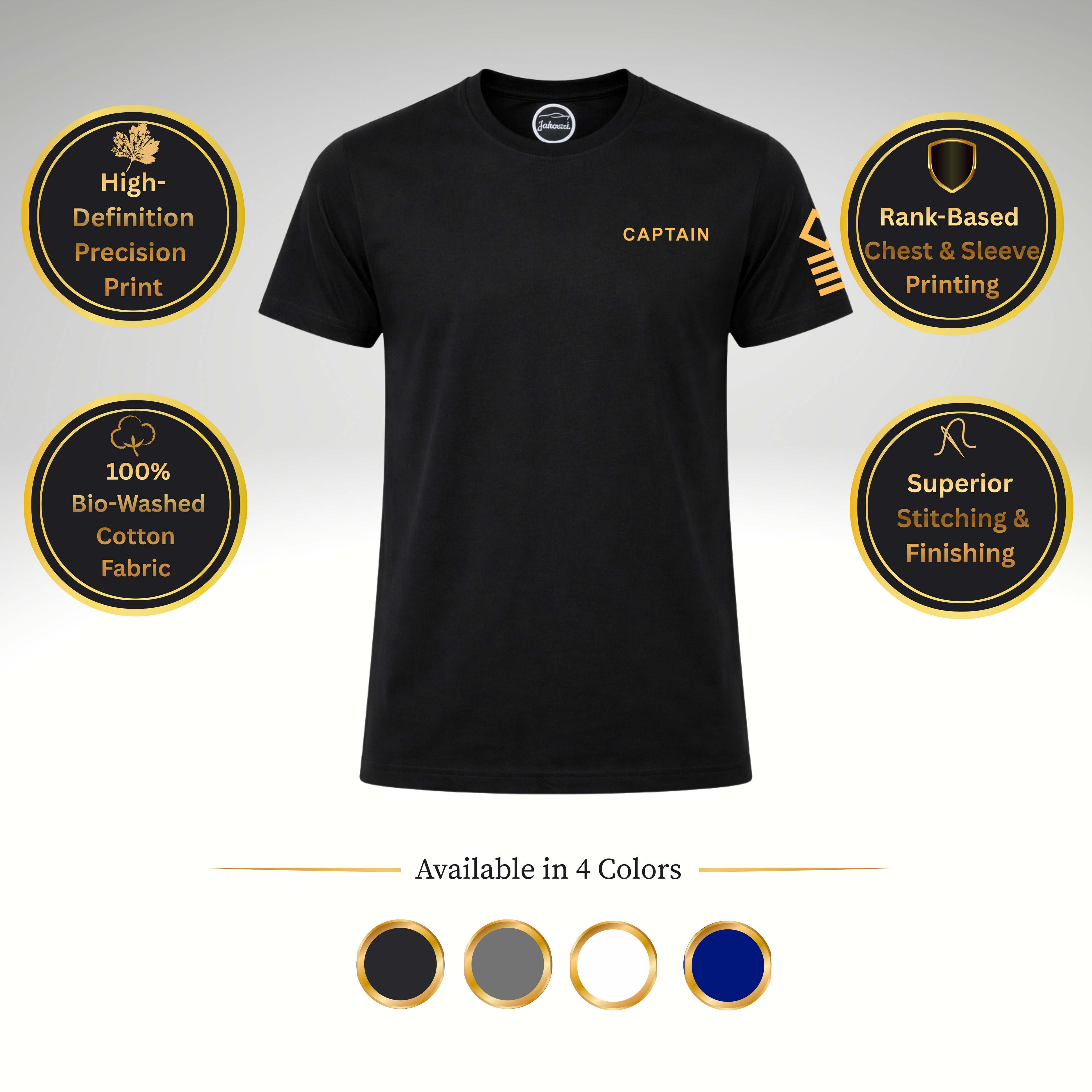 ROUND NECK RANK-PRINTED T-SHIRTS