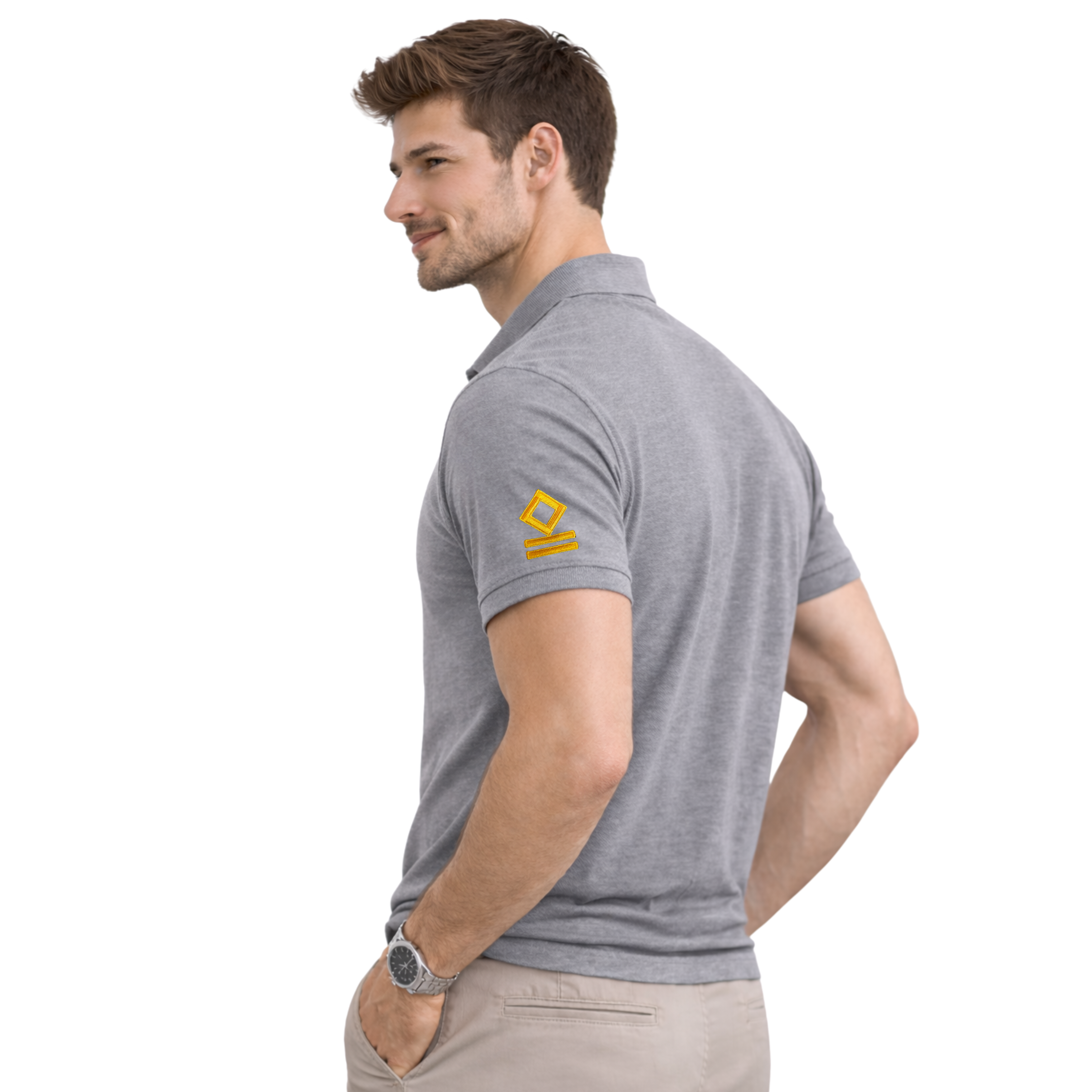 Merchant Navy Premium Second Officer polo t-shirt with left chest and sleeves embroidery