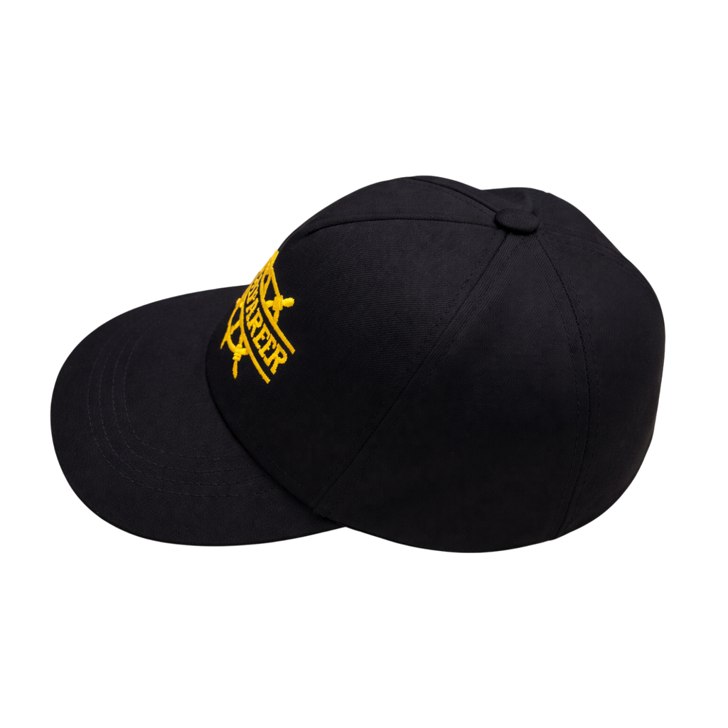 Premium Seafarer Embroidered Cap – Black & Gold