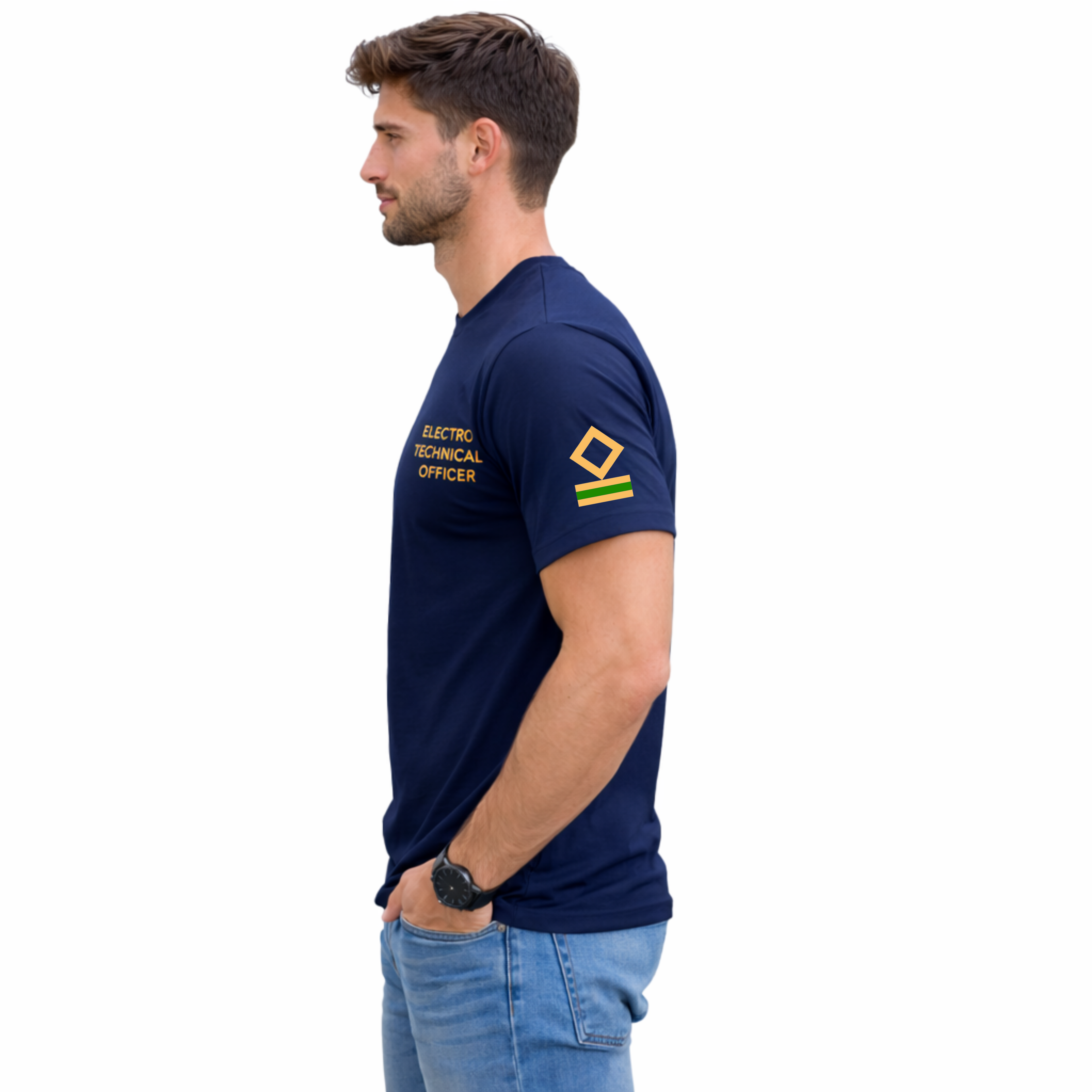 Merchant Navy E.T.O.  Rank Printed with 2 stripes – Bio-Washed 100% Cotton & High-Quality Printing