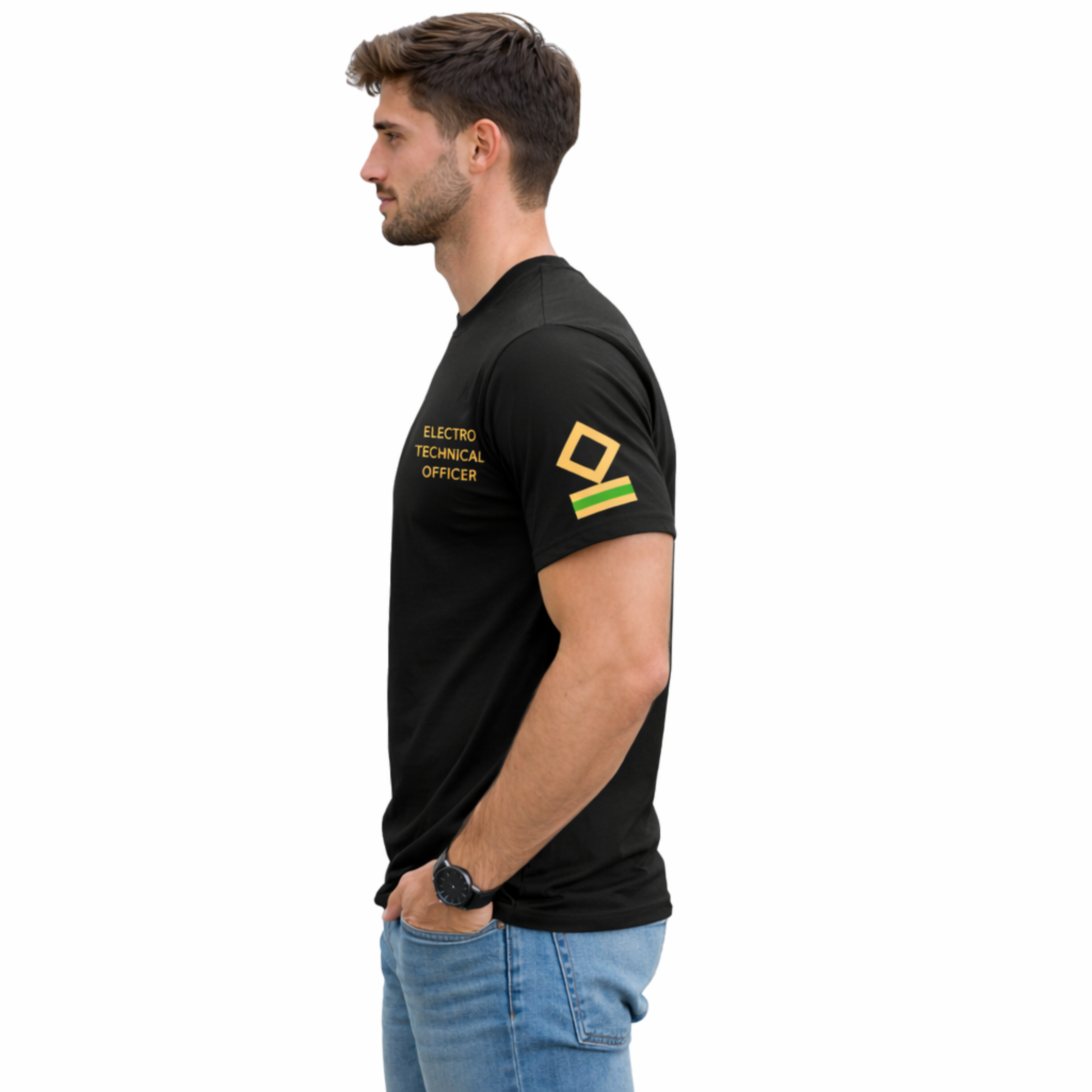 Merchant Navy E.T.O.  Rank Printed with 2 stripes – Bio-Washed 100% Cotton & High-Quality Printing