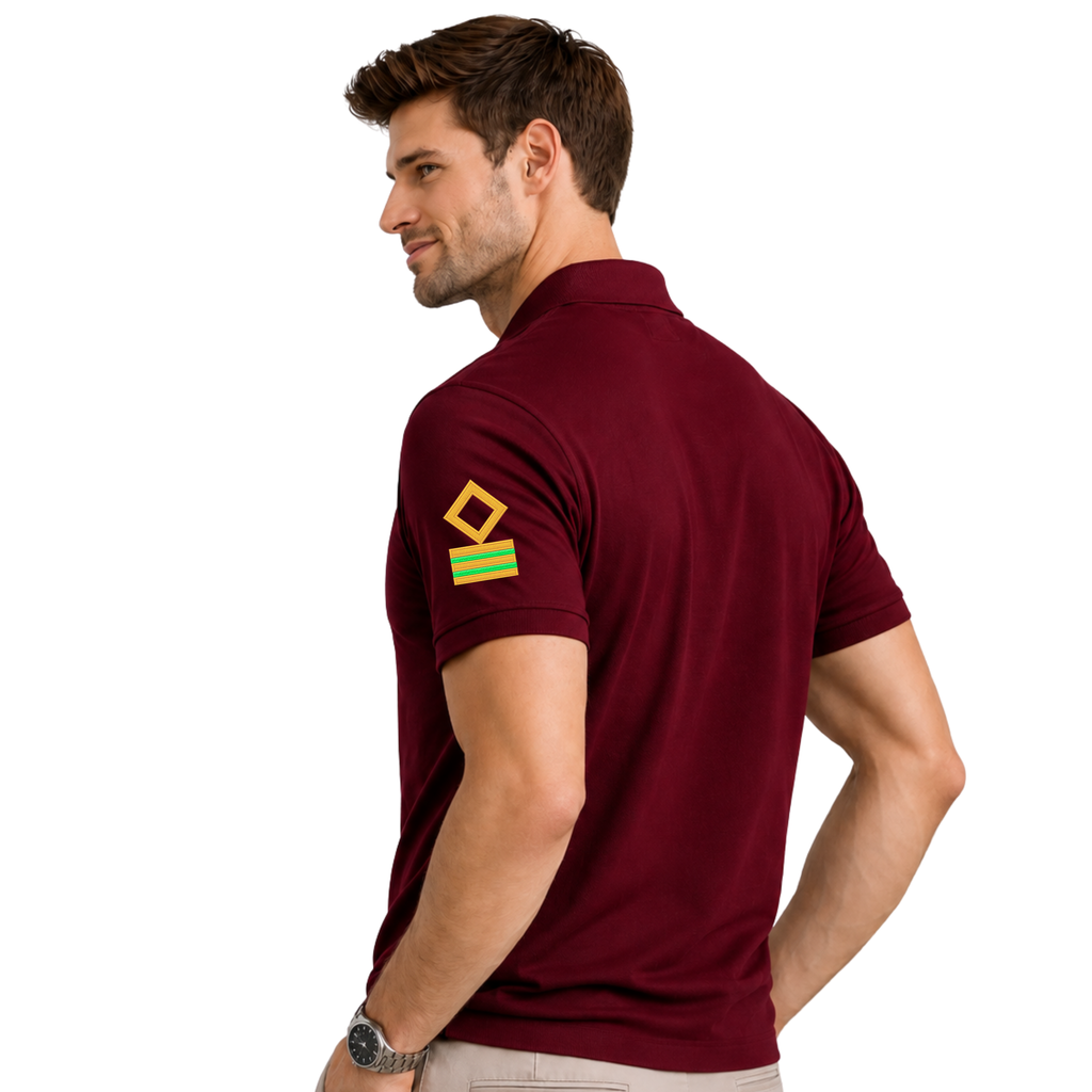 Jahaazi Premium ETO Polo T-Shirt for Merchant Navy | Embroidered ETO Rank & Name | ETO Rank on both sleeves | 100% Cotton | ETO Officer Marine Wear