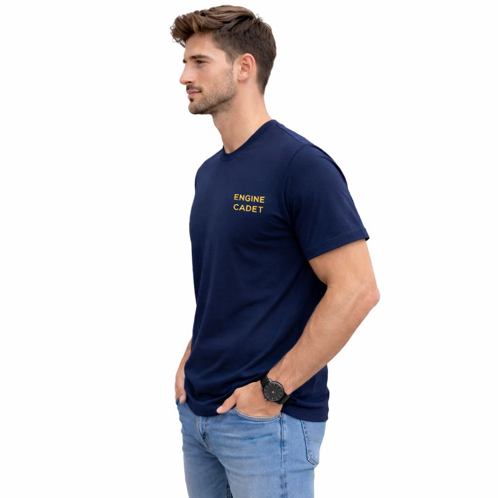 Merchant Navy Engine Cadet Rank Printed T-Shirt – Bio-Washed 100% Cotton & High-Quality Printing