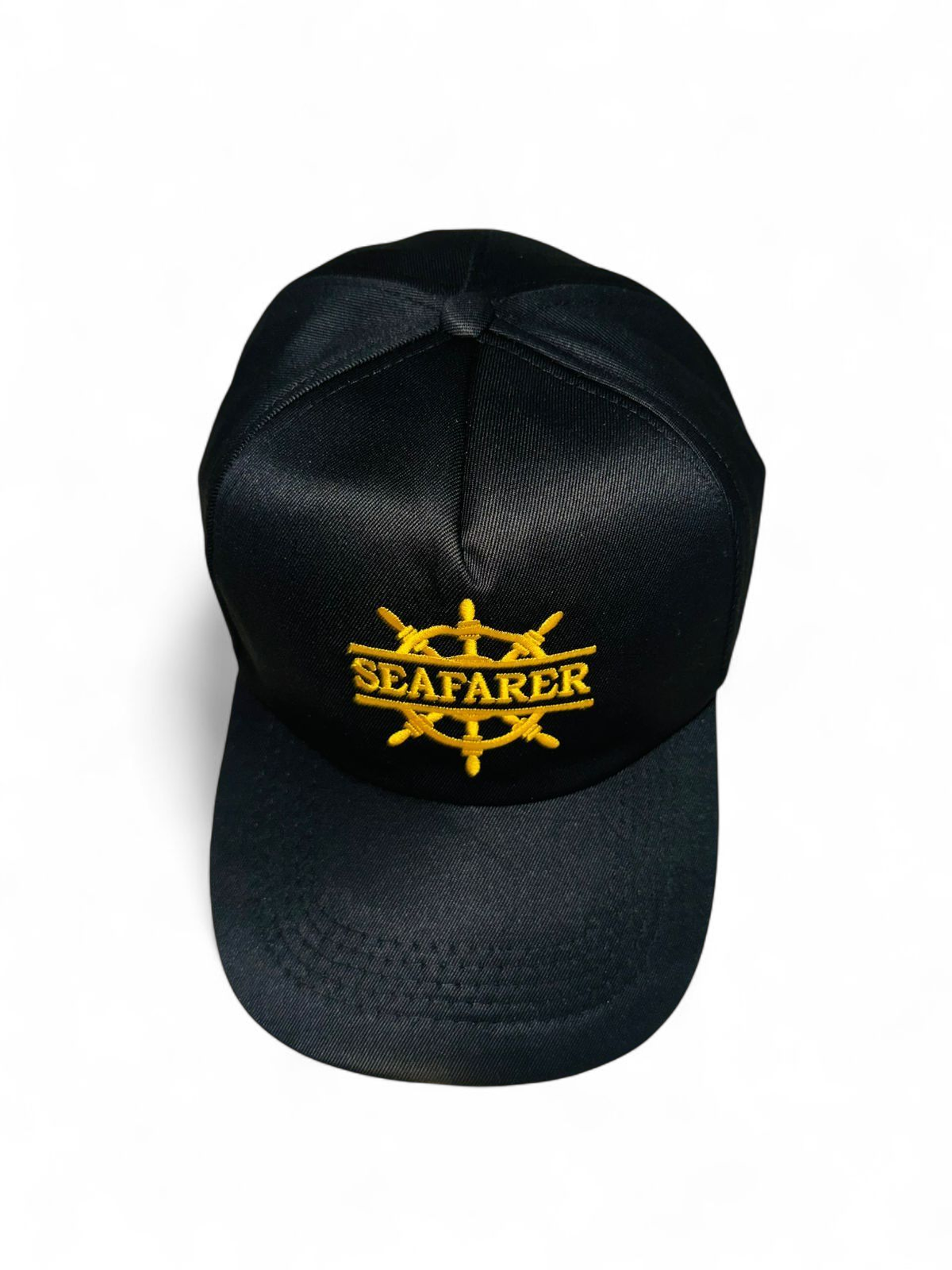 Premium Seafarer Embroidered Cap – Black & Gold