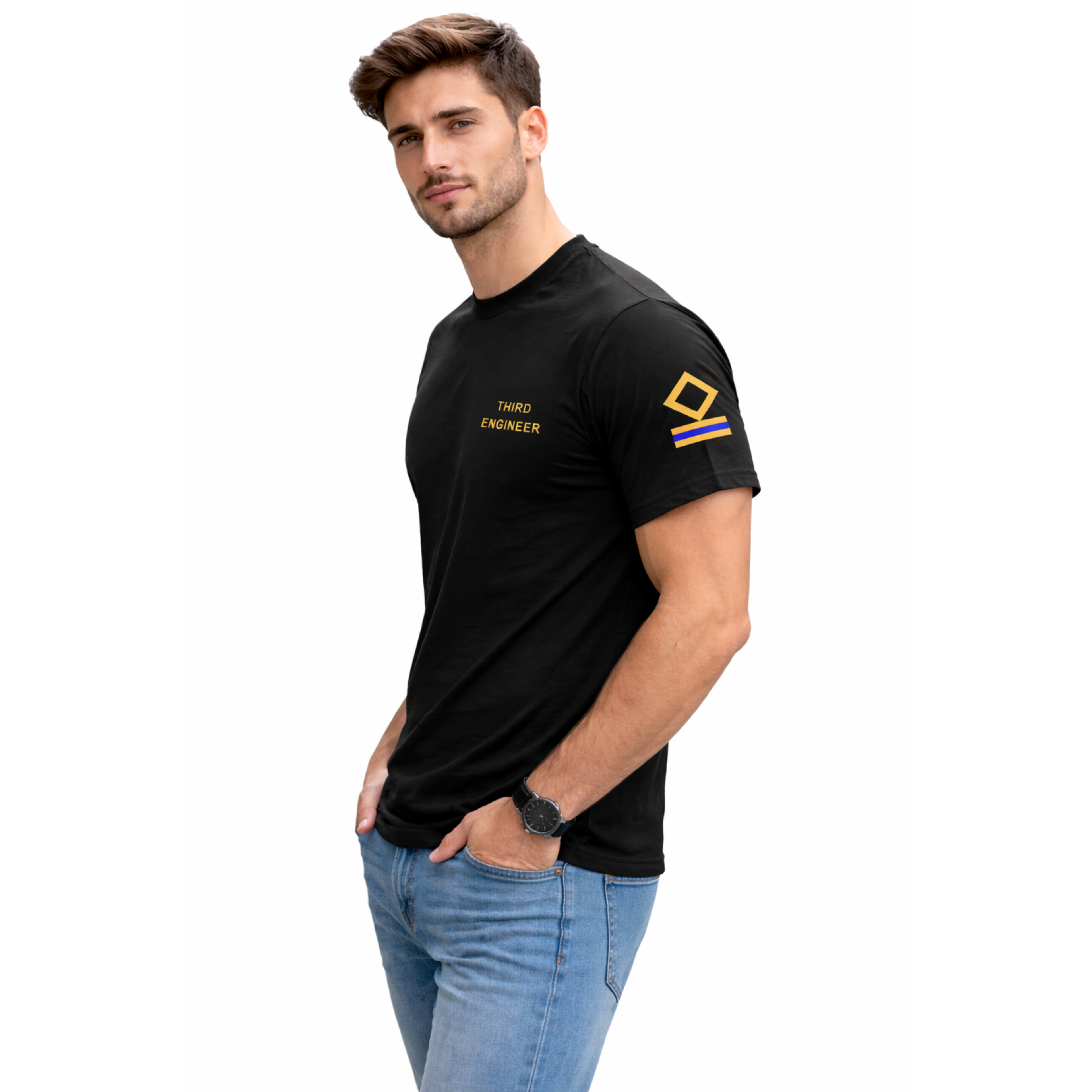 Merchant Navy Third Engineer Rank Printed T-Shirt – Bio-Washed 100% Cotton & High-Quality Printing