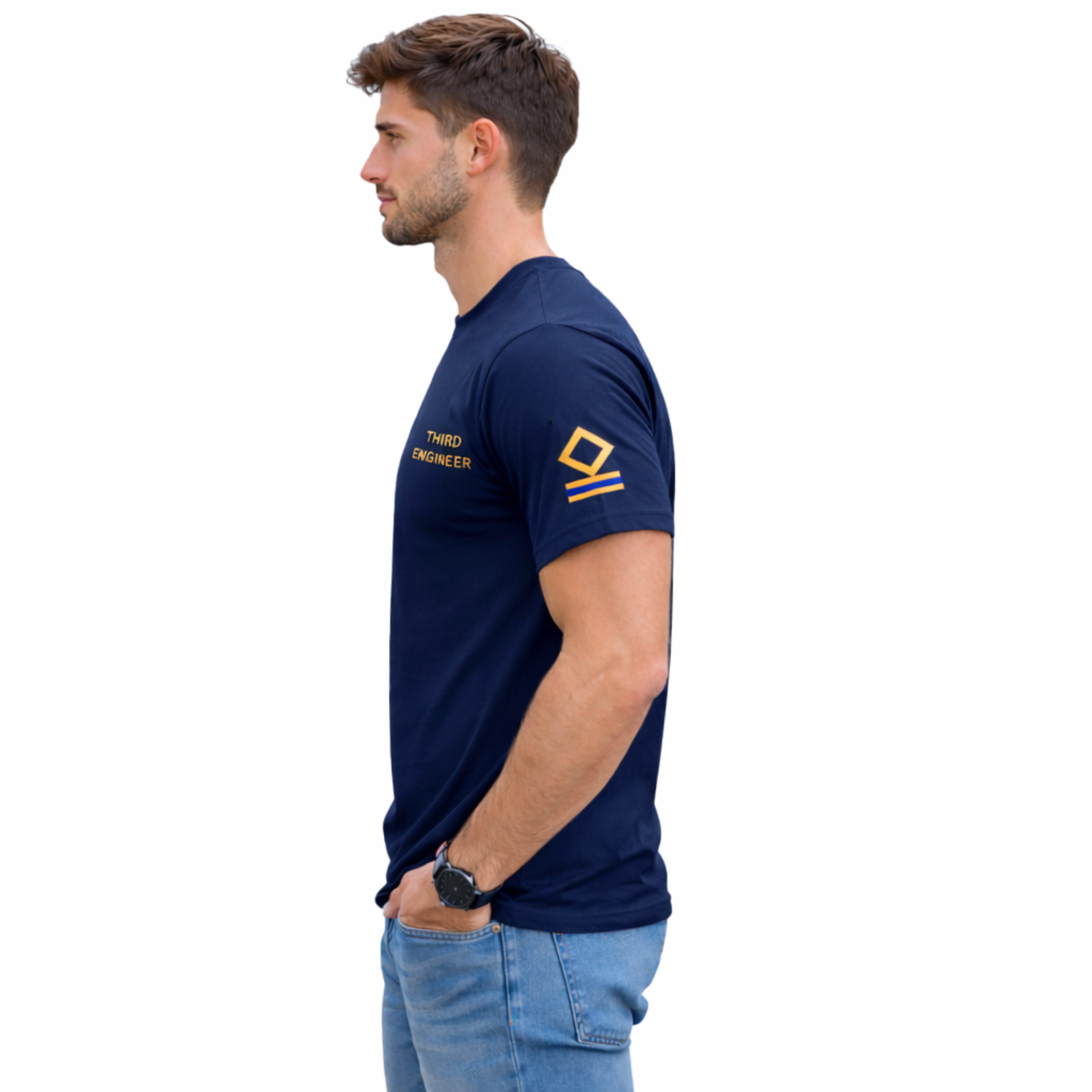 Merchant Navy Third Engineer Rank Printed T-Shirt – Bio-Washed 100% Cotton & High-Quality Printing