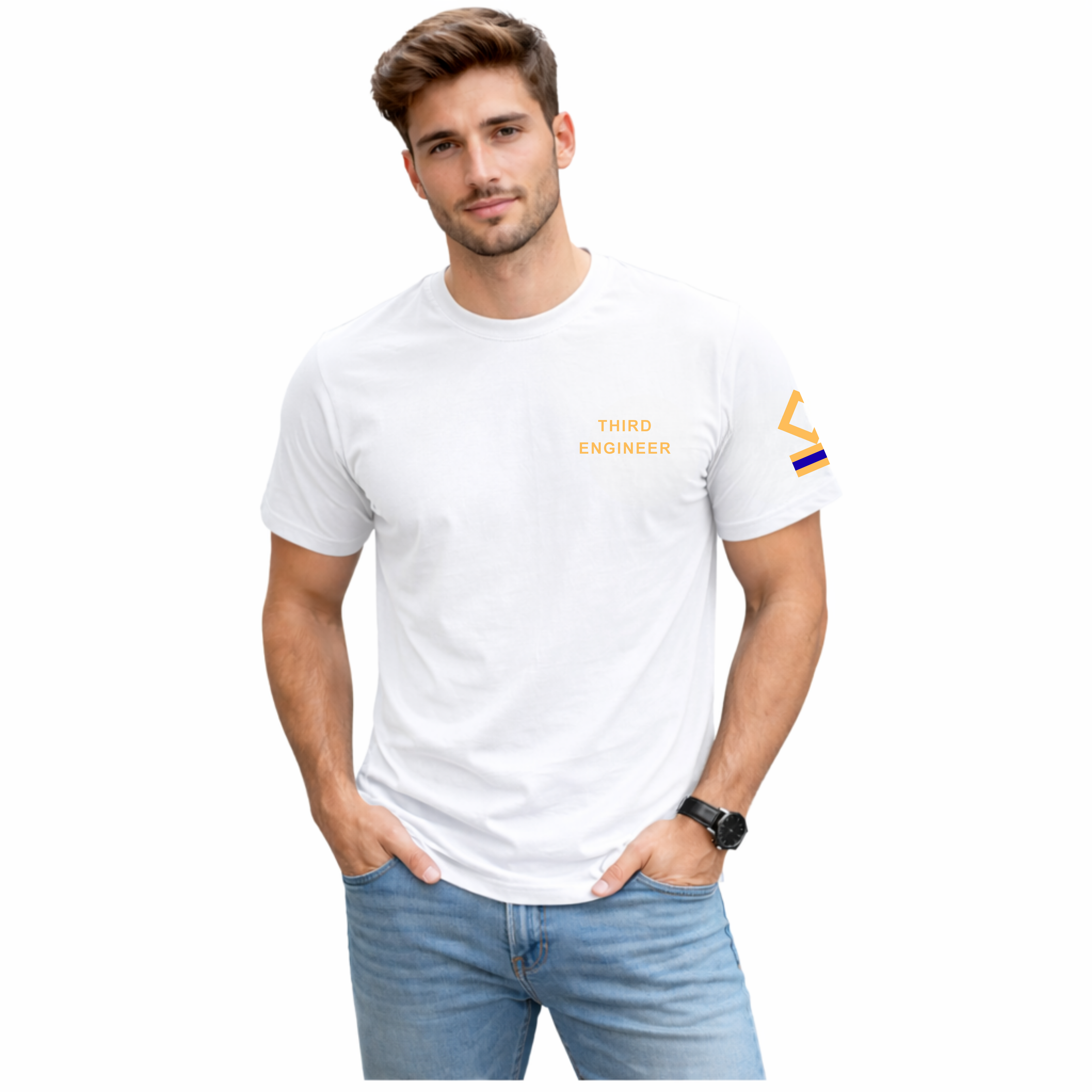 Merchant Navy Third Engineer Rank Printed T-Shirt – Bio-Washed 100% Cotton & High-Quality Printing