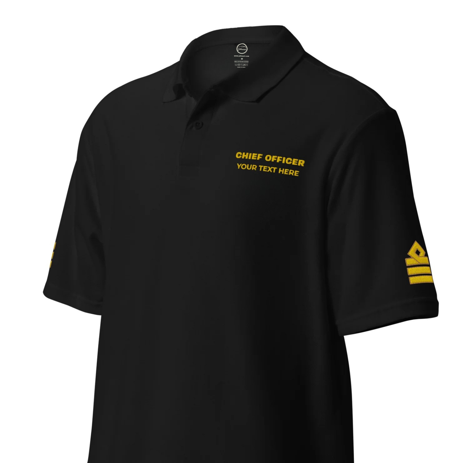 Merchant Navy Premium Chief Officer t-shirt polo with left chest and sleeves embroidery