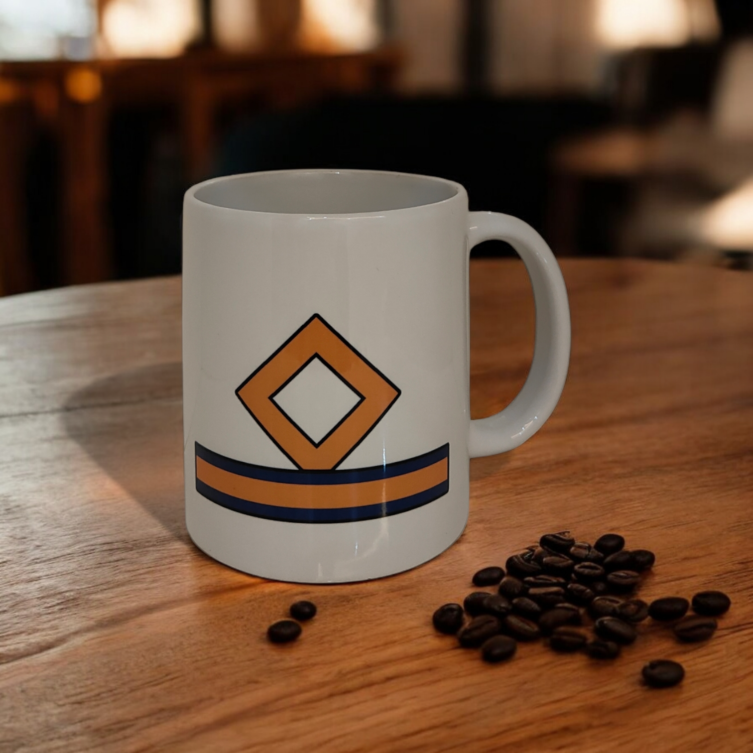 Merchant Navy Fourth Engineer Rank Mug White, Golden and Blue