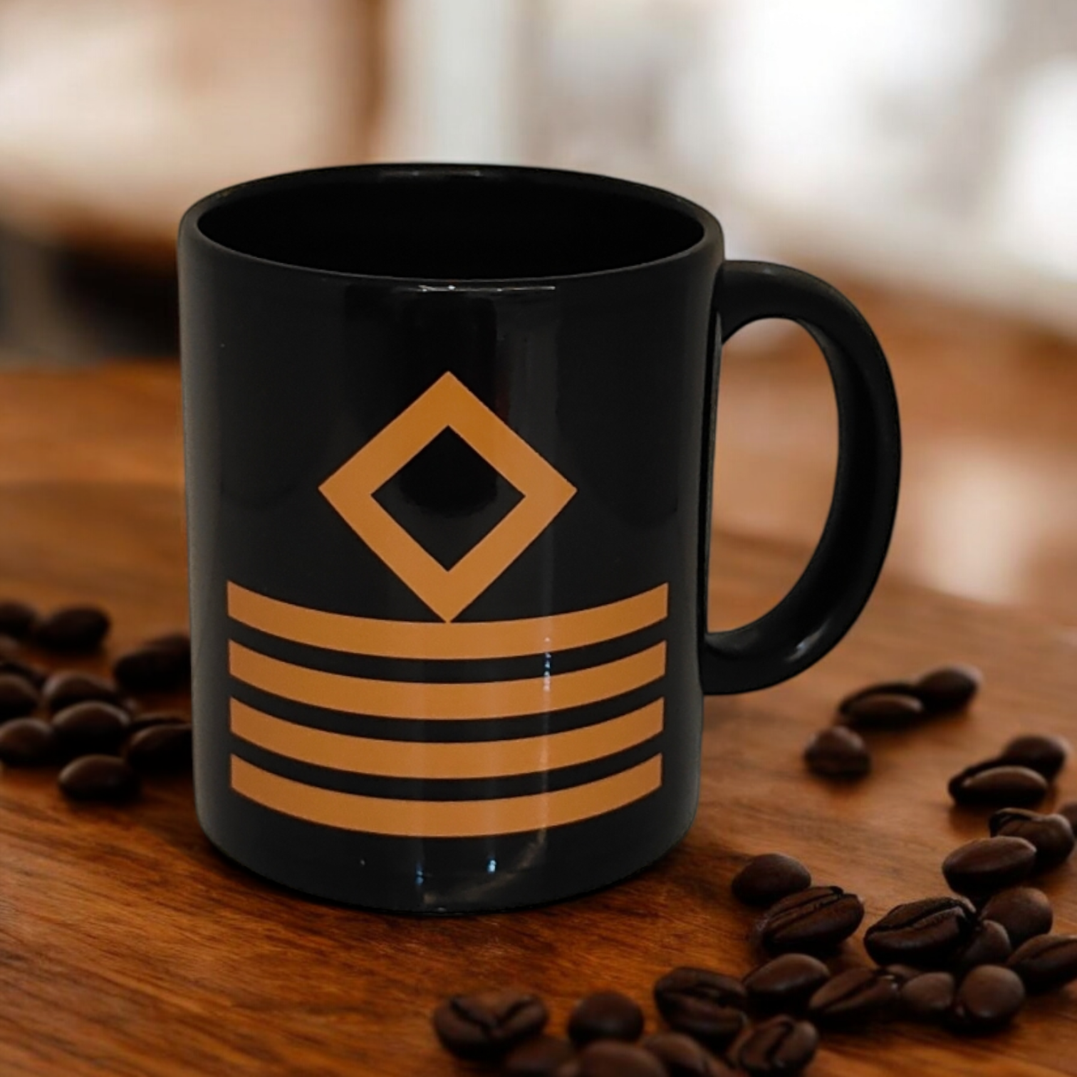 Merchant Navy Captain’s Rank Mug – Black & Gold