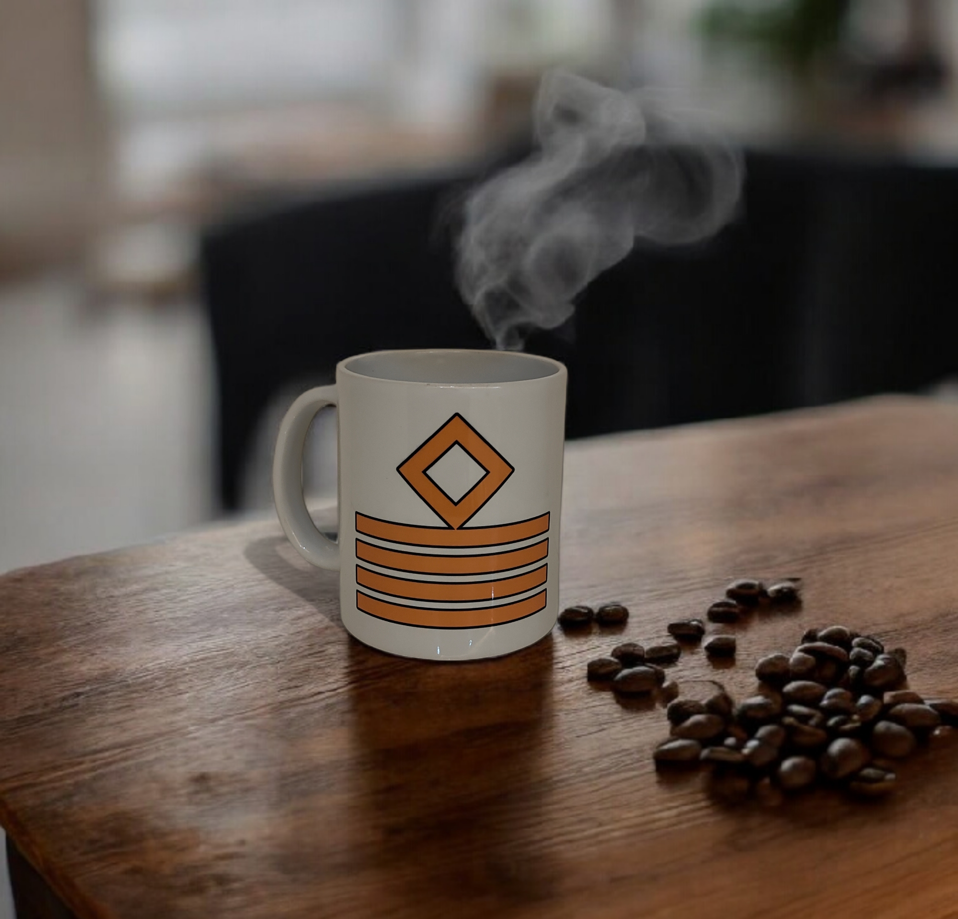 Merchant Navy Captain’s Rank Mug – White & Gold