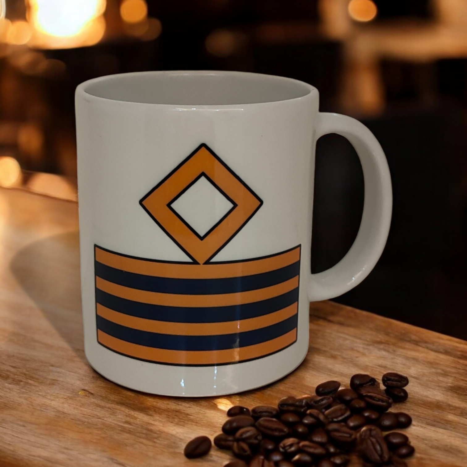 Merchant Navy Chief Engineer Rank Mug – White, Gold & Blue