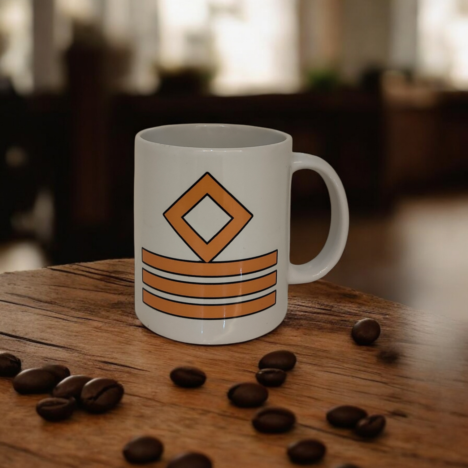 Merchant Navy Chief Officer Rank Mug – White & Gold