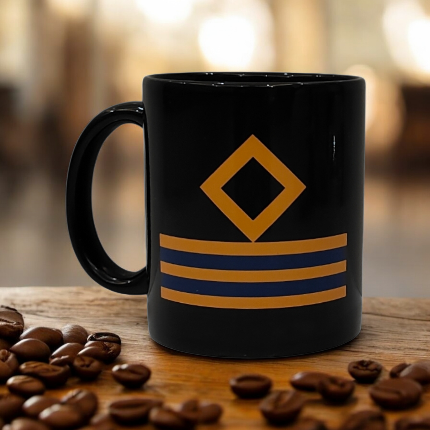 Merchant Navy Second Engineer Mug – Black, Gold and Blue