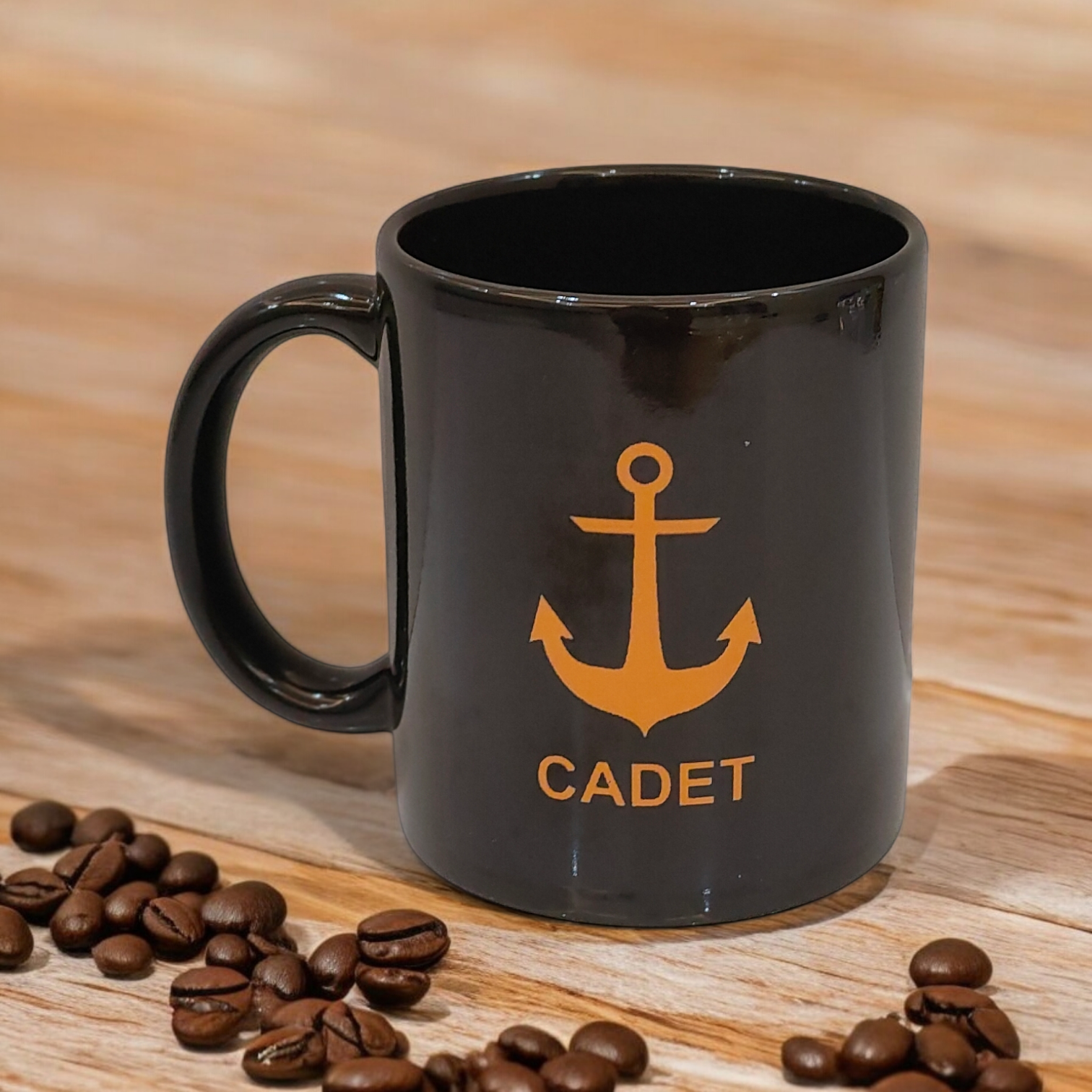 Merchant Navy Cadet Black Mug – Golden Anchor Design (Deck, Engine and Electric Cadet)