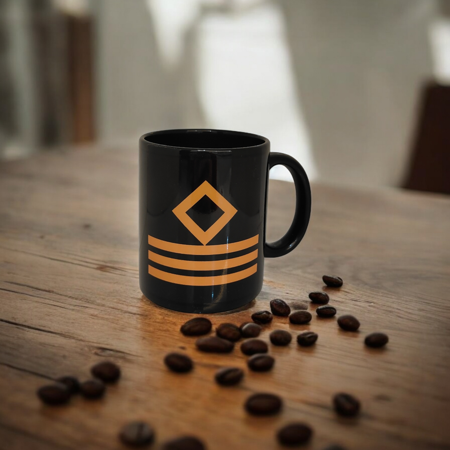 Merchant Navy Chief Officer Rank Mug – Black & Gold