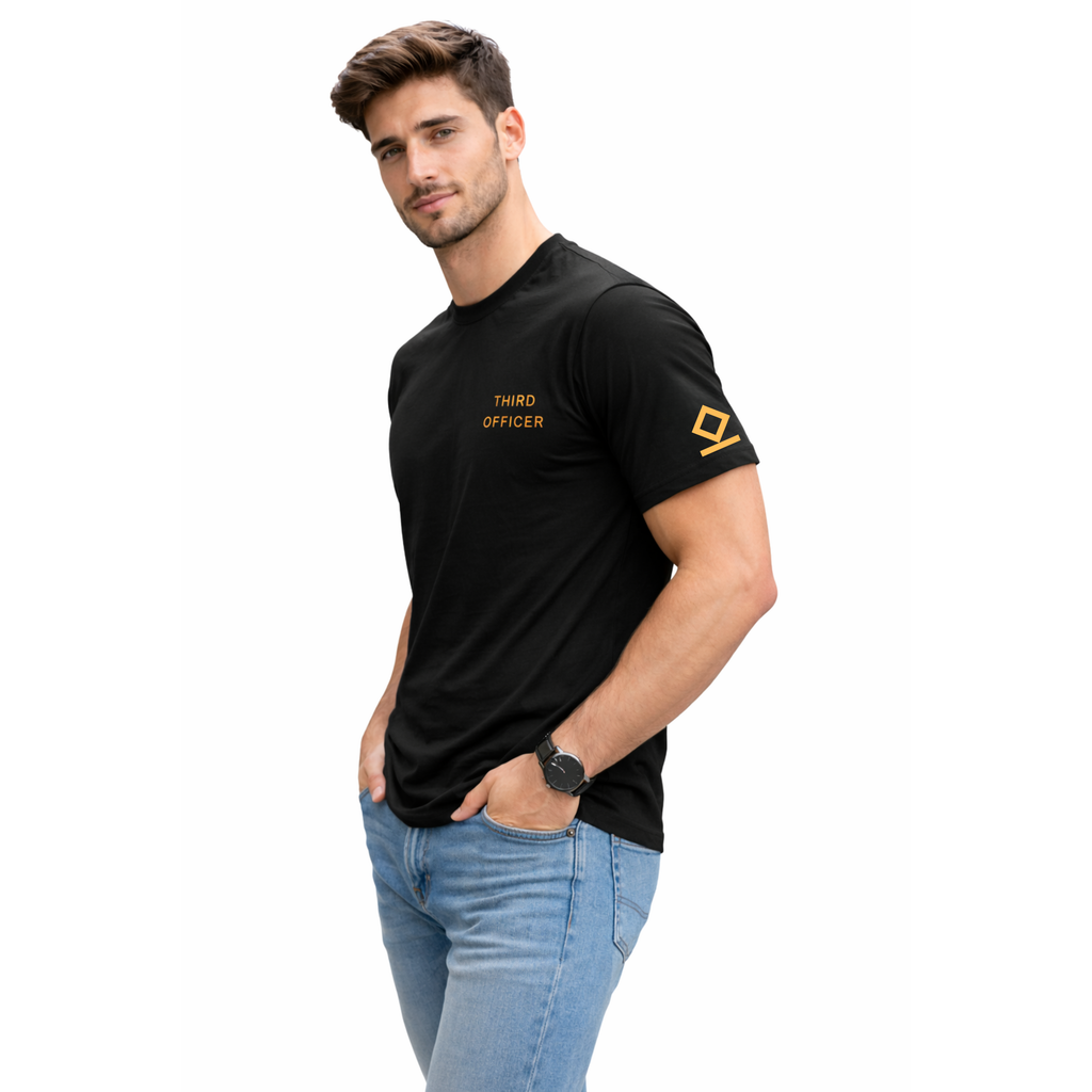 Merchant Navy Third Officer Rank Printed T-Shirt – Bio-Washed 100% Cotton & High-Quality Printing