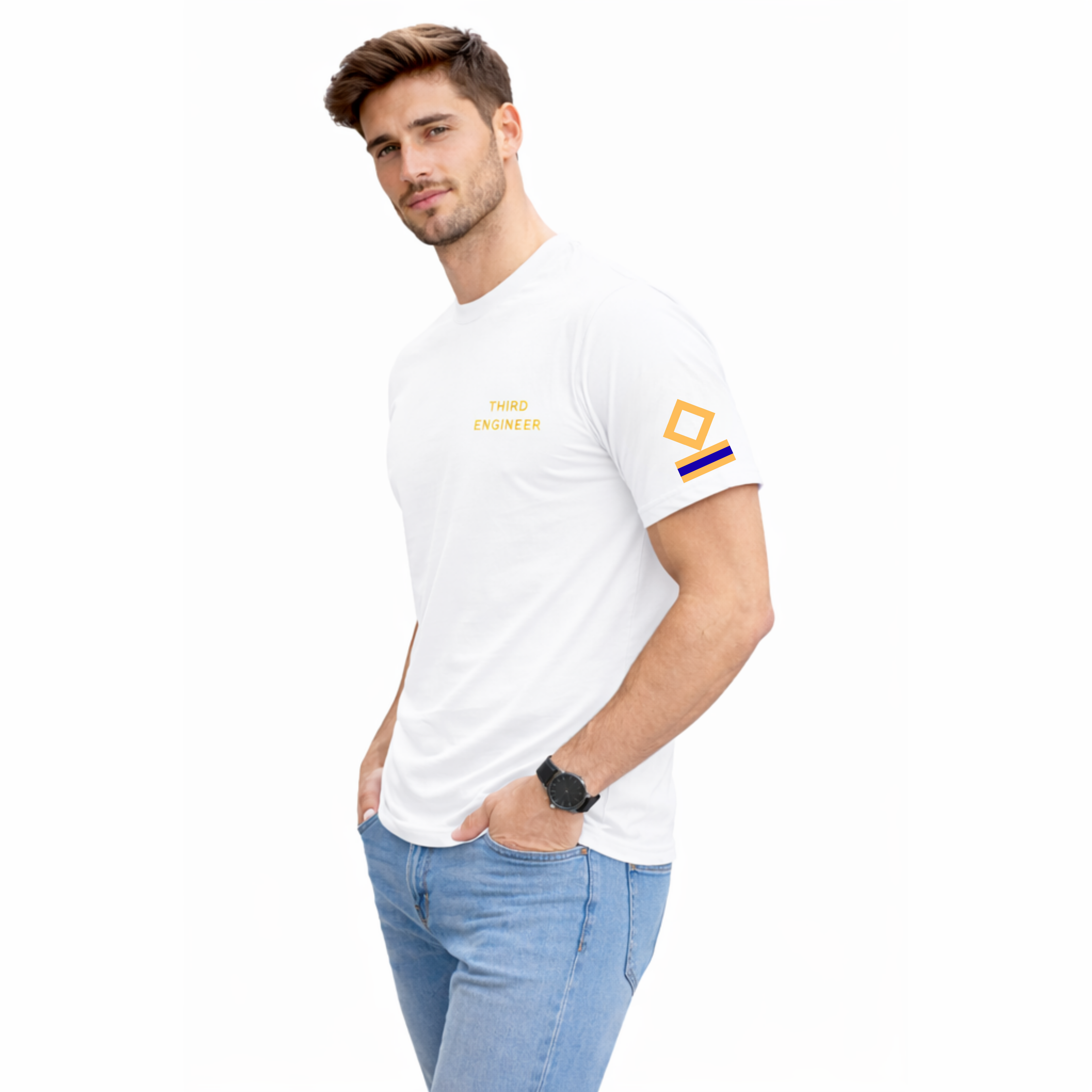 Merchant Navy Third Engineer Rank Printed T-Shirt – Bio-Washed 100% Cotton & High-Quality Printing