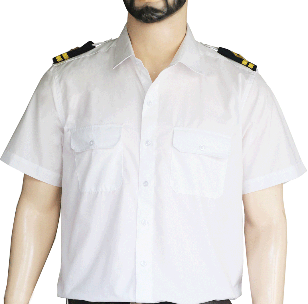 Premium White Shirt With Shoulder Strap - Half Sleeve