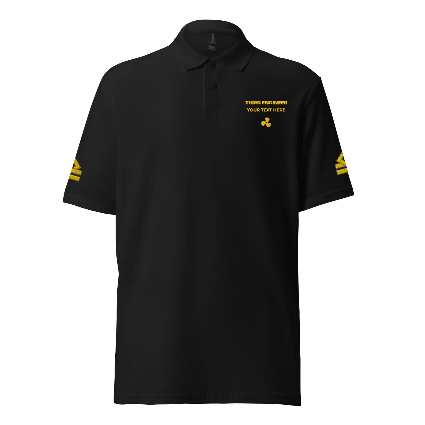 Premium Third Engineer t-shirt polo with left chest and sleeves embroidery